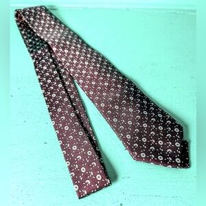 HERMES Necktie “I Love You A Little” Fuschia Silk Twill Tie Men's